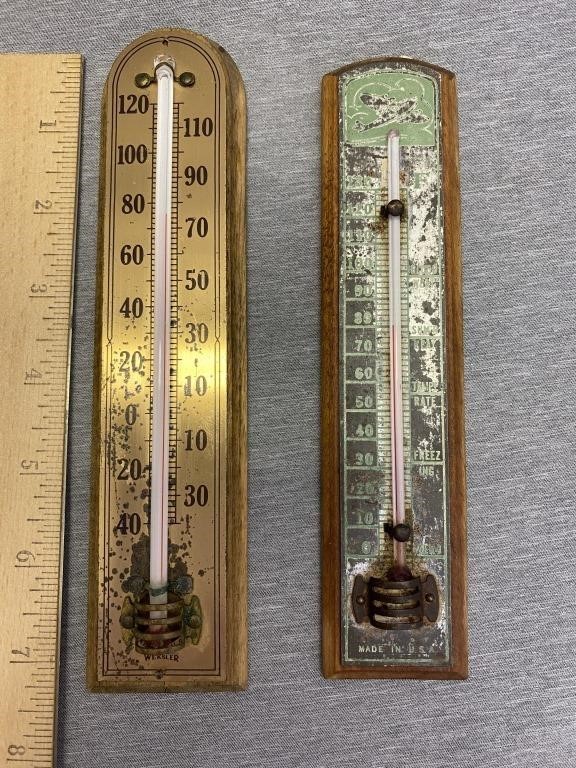 VTG Weksler Thermometer & Antique Airplane Theme