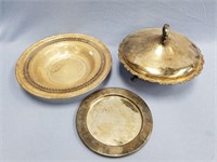 3 pieces of misc. silver plate                 (g