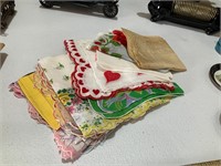 stack of vintage handkerchiefs