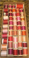 ASSTD VTG SPOOLS OF THREAD #2  PINKS, RED, ORANGE