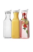 8 PACK PLASTIC WATER CARAFE PITCHER WITH LIDS -