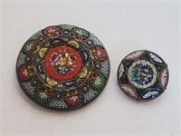 Italian Stamped Micro-Mosaic Victorian Brooches