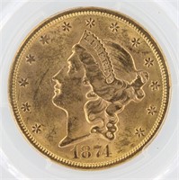 1874-S Double Eagle PCGS MS61 $20 Liberty Head