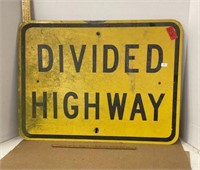 Metal “Divided Highway” Sign