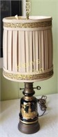 neo classic asain lamp w/ pleated beaded shade
