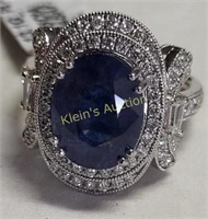 Sapphire & Diamonds platinum Deco Ring W/Appraisal