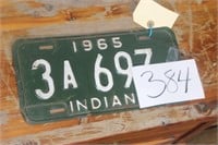 1965 INDIANA LICENSE PLATE