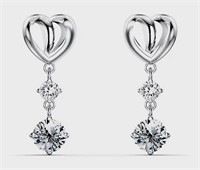 925 1.0ct Moissanite Diamond Dangle Earrings