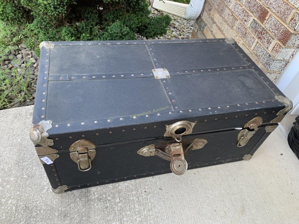Foot Locker Trunk with Vintage Baby Items
