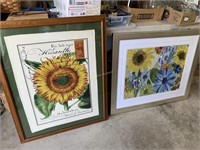 Large Flower Floral Sunflower Framed Prints