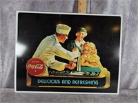 16" x 12.5" METAL COCA-COLA SIGN