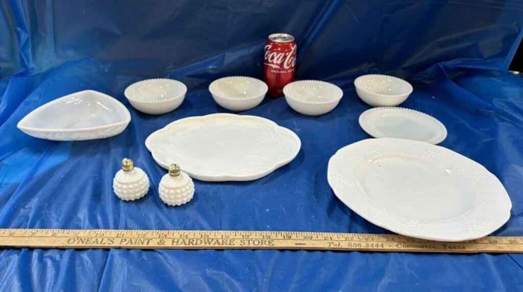 Asstd Vintage Milk Glass Pieces