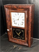 Antique Folk Art Paned Mantel Clock.