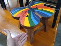 Wooden Butterfly Footstool