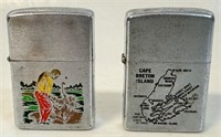 GOOD STAINLESS ZIPPO LIGHTERS - GOLF & CAPE BRETON