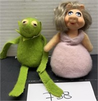 Vintage muppet baby toys; Kermit and ms piggy