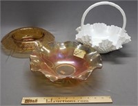 Glassware: Milk Glass, Amber & Carnival