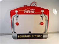 Coca Cola Fountain Service Tin Magnetic Whiteboard