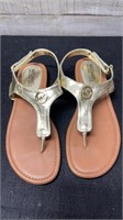 Michael Kors Gold Colored Sandals With Velcro Clos