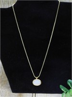 GENUINE STONE PENDANT ON CHAIN NECKLACE