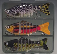 3 PCS 7 JOINTED SEGMENT LURE FISHING GEAR SET 4"