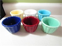 6 Colored Glass Ramekins