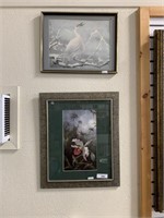 2 FRAMED PRINTS -- 19" W X 15" H & 19 3/4" W