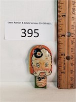Small 2.5" Unmarked Vintage Mustache Man Clicker