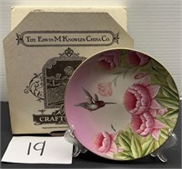 Vintage Edwin Knowles China; hummingbird plate