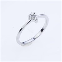 Sz 8.5 Pear Shape Diamond Cut Diamond Accent Ring
