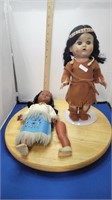 NATIVE AMERICAN DOLL LOT FOR PARTS AS IS
