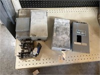 4 Square D Electrical Boxes & Breakers