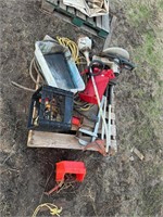 Chop, Weed Eater, Oil Trays, Electric Cord, Clamp