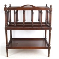 Mahogany Canterbury magazine rack