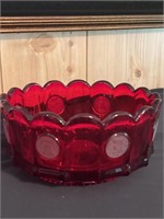 Fostoria ruby red coin glass