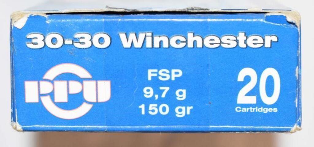 20 ROUNDS PPU 30-30 WINCHESTER 150GR CARTRIDGES