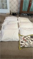 8 pillows & cases (1 feather pillow)