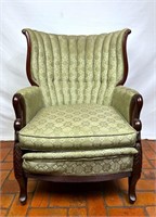 Antique Armchair with carved Swan Head Arms