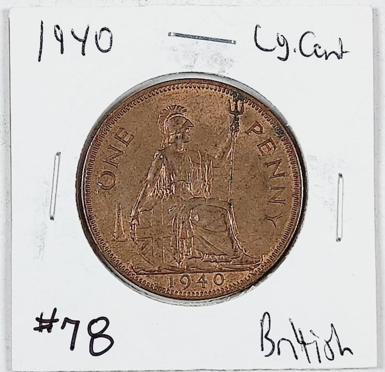 1940  British  Large One Penny   AU