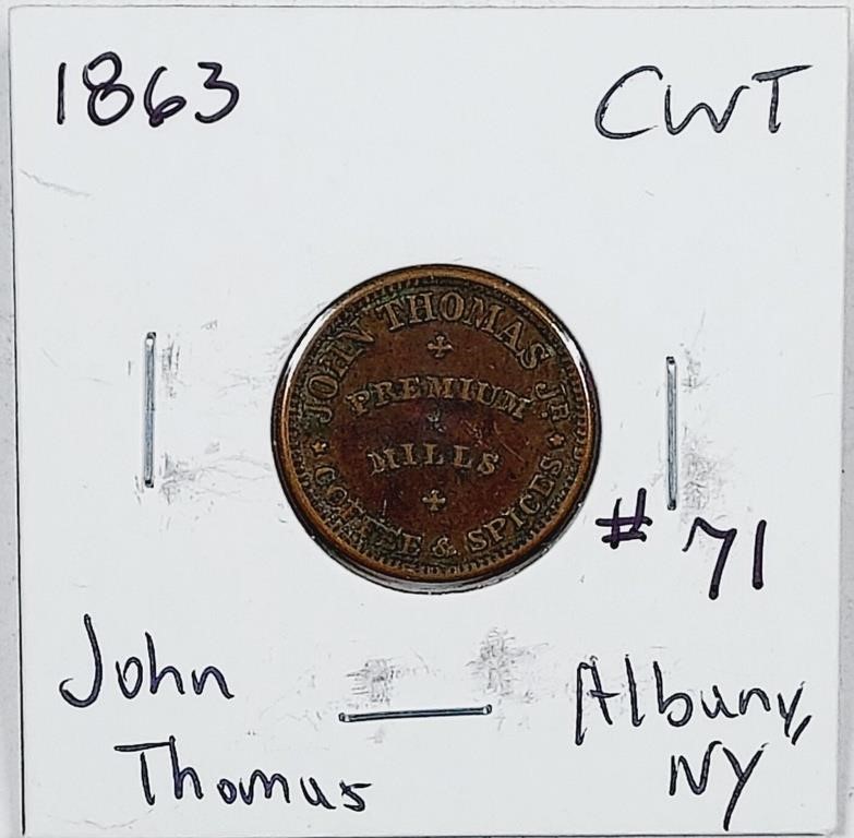 1863 John Thomas Jr.  Premium Mills  Albany, NY