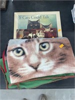 Cat blanket , book and calendar