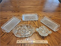 Assorted Crystal Dishes.  
5 Pieces