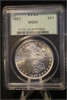 1887 Certified Morgan Silver Dollar