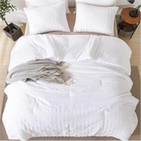 Andency King Size Comforter Set White, 3