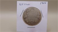 1905 Canadian 50 Cent / Half - Dollar Coin