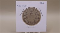 1910 Canadian 50 Cent / Half-dollar Coin