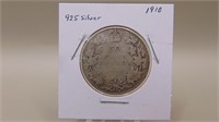 1910 Canadian 50 Cent / Half-dollar Coin