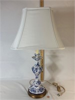 Blue And White Delft Styled Lamp 28” Tall