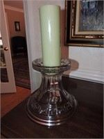 Vintage Pressed Glass Pedestal Candle Holder