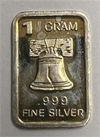 1 Gram .999 Fine Silver w/Liberty Bell